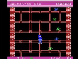 In game image of Squish 'em Sam on the Coleco Vision.