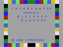 Title screen of Blockade Runner on the Coleco Vision.