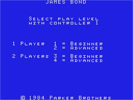 Title screen of James Bond 007 on the Coleco Vision.