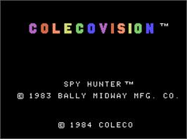 Title screen of Spy Hunter on the Coleco Vision.