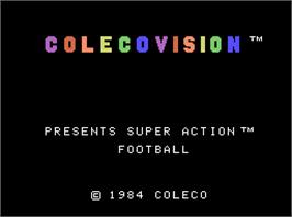 Title screen of Super Action Football on the Coleco Vision.