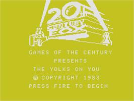 Title screen of Yolk's on You on the Coleco Vision.