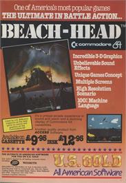 Advert for Beach Head on the Atari 8-bit.