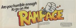 Advert for Rampage on the Atari 2600.