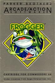 Box cover for Frogger on the Commodore 64.