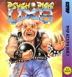 Box cover for Psycho Pigs UXB on the Commodore 64.