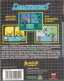 Box back cover for Deactivators on the Commodore 64.