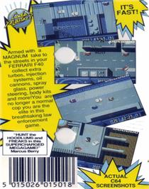 Box back cover for Miami Chase on the Commodore 64.
