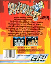 Box back cover for Ramparts on the Commodore 64.