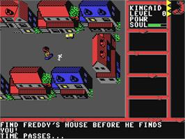 In game image of A Nightmare on Elm Street on the Commodore 64.