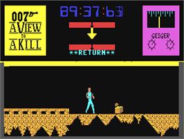 In game image of A View to a Kill on the Commodore 64.