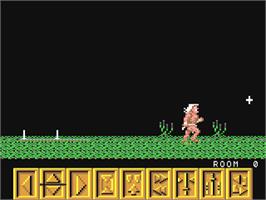 In game image of Barbarian on the Commodore 64.