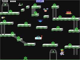 In game image of Bounty Bob Strikes Back! on the Commodore 64.
