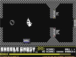 In game image of Bubble Ghost on the Commodore 64.