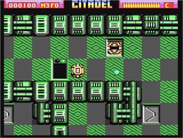 In game image of Citadel on the Commodore 64.