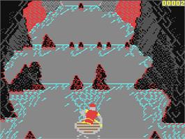 In game image of Dragon's Lair II: Escape from Singe's Castle on the Commodore 64.