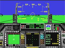 In game image of F-16 Combat Pilot on the Commodore 64.