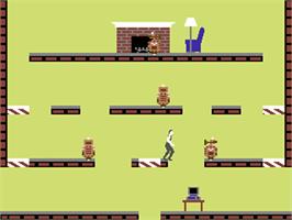 In game image of Impossible Mission on the Commodore 64.
