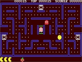 In game image of Pac-Mania on the Commodore 64.