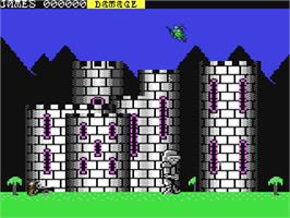 In game image of Ramparts on the Commodore 64.