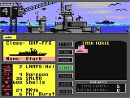 In game image of Strike Fleet on the Commodore 64.