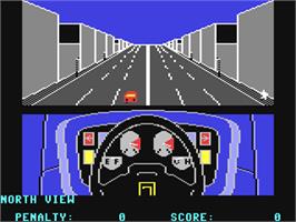 In game image of Turbo Esprit on the Commodore 64.