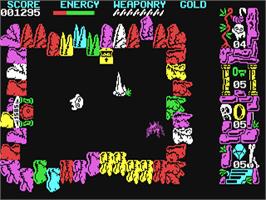 In game image of Wizard's Lair on the Commodore 64.