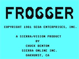 Title screen of Frogger on the Commodore 64.
