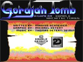 Title screen of Gordian Tomb on the Commodore 64.
