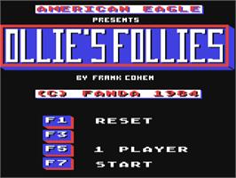Title screen of Ollie's Follies on the Commodore 64.