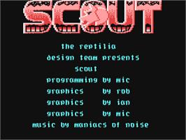 Title screen of Scout on the Commodore 64.