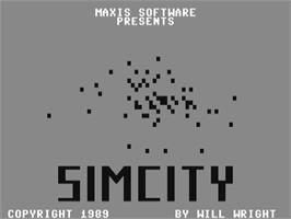 Title screen of SimCity on the Commodore 64.