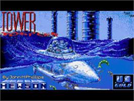 Title screen of Tower Toppler on the Commodore 64.