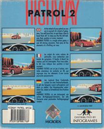 Box back cover for Highway Patrol 2 on the Commodore Amiga.