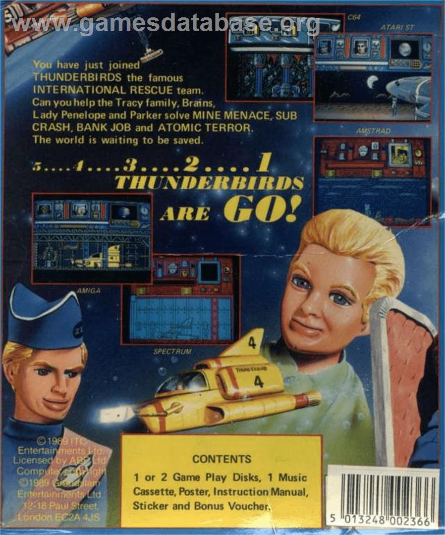 Thunderbirds - Commodore Amiga - Artwork - Box Back