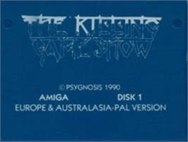 Top of cartridge artwork for Killing Game Show on the Commodore Amiga.