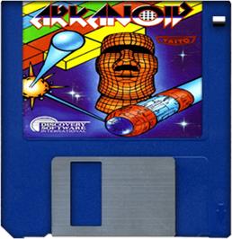 Artwork on the Disc for Arkanoid on the Commodore Amiga.