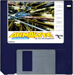 Artwork on the Disc for Armalyte on the Commodore Amiga.