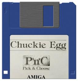 Artwork on the Disc for Chuckie Egg on the Commodore Amiga.