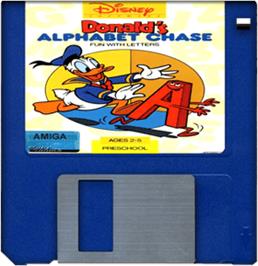 Artwork on the Disc for Donald's Alphabet Chase on the Commodore Amiga.