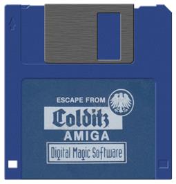Artwork on the Disc for Escape from Colditz on the Commodore Amiga.