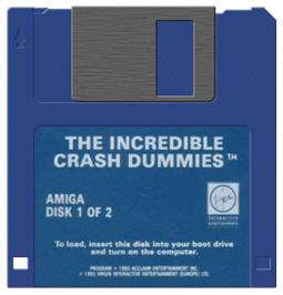 Artwork on the Disc for Incredible Crash Dummies on the Commodore Amiga.