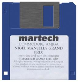 Artwork on the Disc for Nigel Mansell's Grand Prix on the Commodore Amiga.