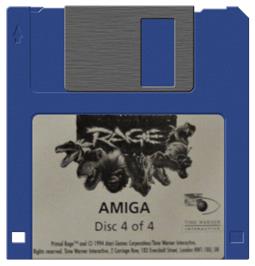 Artwork on the Disc for Primal Rage on the Commodore Amiga.
