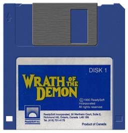 Artwork on the Disc for Wrath of the Demon on the Commodore Amiga.
