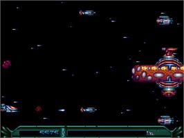 In game image of Armalyte on the Commodore Amiga.