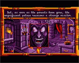 In game image of Baba Yaga on the Commodore Amiga.