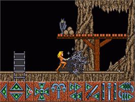 In game image of Barbarian on the Commodore Amiga.