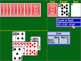 In game image of Cribbage King / Gin King on the Commodore Amiga.