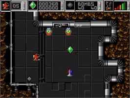 In game image of Cybernoid: The Fighting Machine on the Commodore Amiga.